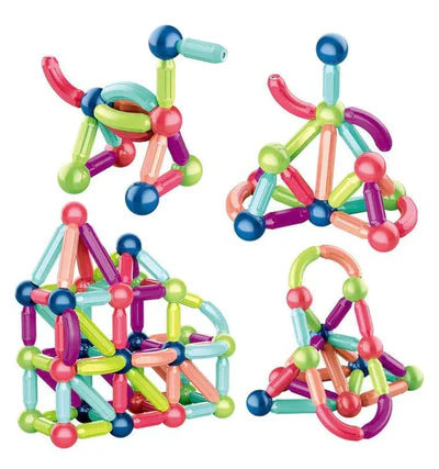 CONSTRU KIDS - BLOCOS DE CONSTRUÇÃO MAGNÉTICOS INFANTIL [64 PEÇAS + 24 DE BRINDE]